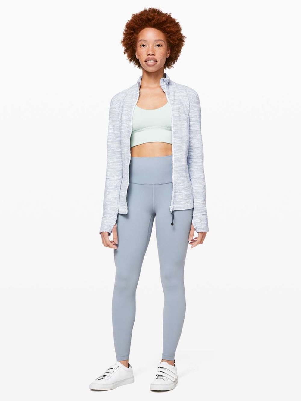 Lululemon Define Jacket in Wee Are From Space Sheer Blue Chambray Size 14 - Picture 5 of 8